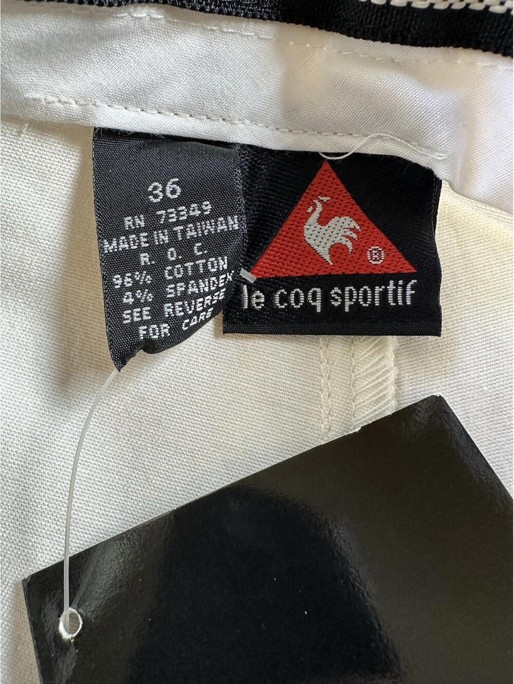 vintage 80's Le Coq Sportif deadstock with tags Tennis Shorts white Pleated rad - Picture 9 of 9